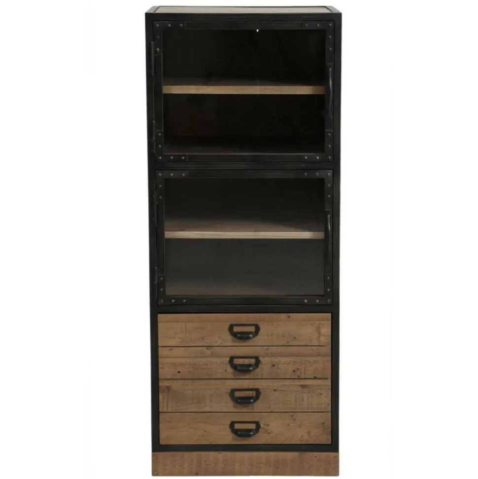 INTERIOR'S - Meuble de rangement 3 portes bois marron - manufacture interior's