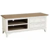 INTERIOR'S - Meuble tv 2 tiroirs bois blanc - esquisse interior's