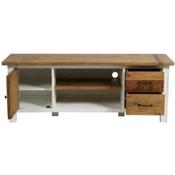 INTERIOR'S - Meuble tv avec rangements bois blanc - rivages interior's