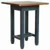 INTERIOR'S - Table repas haute carrée bois bleu - brocante interior's