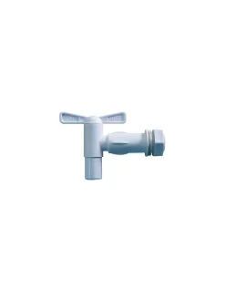 ISO - Robinet de cuve 1/4 tour 20x27 en plastique blanc - boutte
