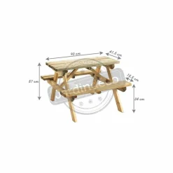 JARDIPOLYS - Table pique-nique bois pour enfant wapiti