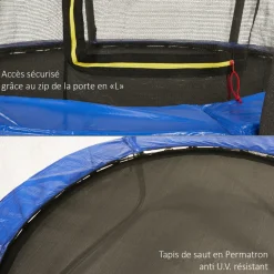 KANGUI - Trampoline rond ø430cm avec filet de sécurité et échelle - fpr 430