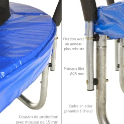 KANGUI - Trampoline rond ø430cm avec filet de sécurité et échelle - fpr 430