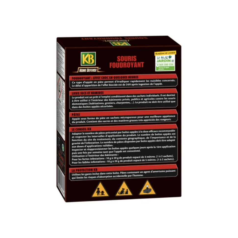 KB - Souris foudroyant pâtes kb home defense - 24 pâtes