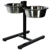 KERBL - Mangeoires d'animaux de compagnie avec support 2x2,8 l 43cm noir