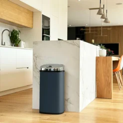 KITCHEN MOVE - Poubelle de cuisine automatique largo gris acier inoxydable 42 l