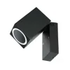 KOBI - Applique murale orientable noir carré en aluminium 165mm design extérieur pour ampoule gu10