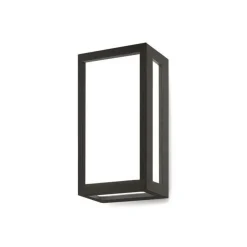 KOBI - Applique murale rectangle anthracite 10w 4000k + diffuseur blanc 205mm ip54 extérieur
