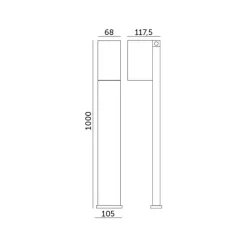 KOBI - Borne de jardin design noir avec spot orientable pour ampoule gu10