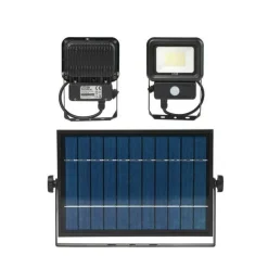KOBI - Projecteur led solaire 20w 1400 lumens détecteur de mouvement led blanc froid 6500k extérieur ip65 professionnel