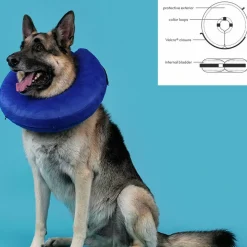 KVP - Collier de récupération pour chiens kvp kong cloud bleu gonflable (15-25 cm)
