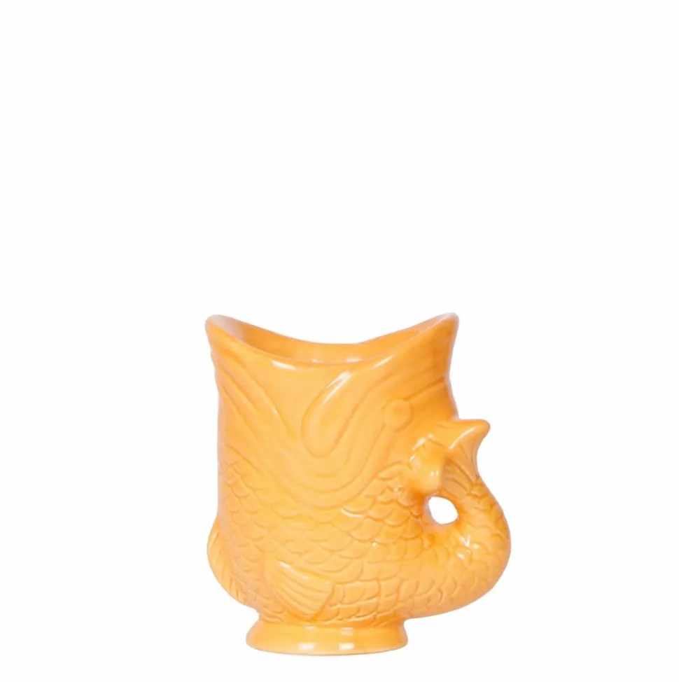 LA GREEN TOUCH - Pot décoratif fish en céramique orange