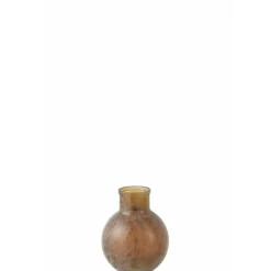LANA DECO - Vase design en verre "comal" 31cm marron
