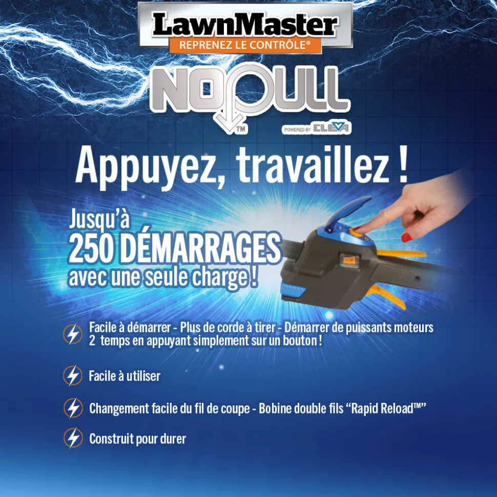 LAWNMASTER - Débroussailleuse thermique 31cc avec démarrage électrique - lawnmaster