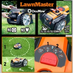 LAWNMASTER - Robot tondeuse autonome 24v - 8ah sans fil périmétrique - le robot le plus simpl