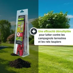 LE DETAUPEUR - Kit adaptation campagnols pour le detaupeur, comprenant 2 tiges, 10 pétards et 10 supports de pétards.