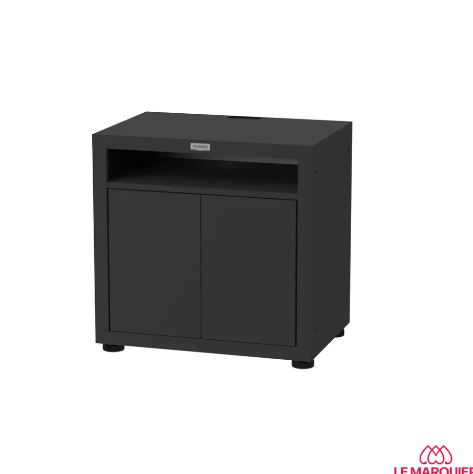 LE MARQUIER - Meuble avec tablette pour cuisine d'extérieur, noir - L.80xl.55xH.79cm