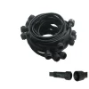 LEDMAXX - Guirlande guinguette extérieur ip65 10m 20 douilles e27 câble plat noir connectable professionnelle
