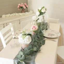 LIGNE DECO - Bouquet artificiel de fleurs blanches en pot 25cm lot de 2