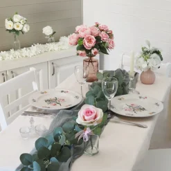 LIGNE DECO - Bouquet artificiel de pivoines 32cm rose lot de 2