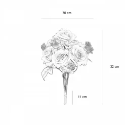 LIGNE DECO - Bouquet artificiel de roses 32cm rose lot de 2
