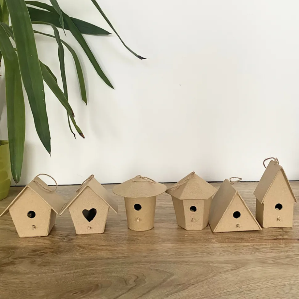 Lot de 6 nichoirs en carton à personnaliser
