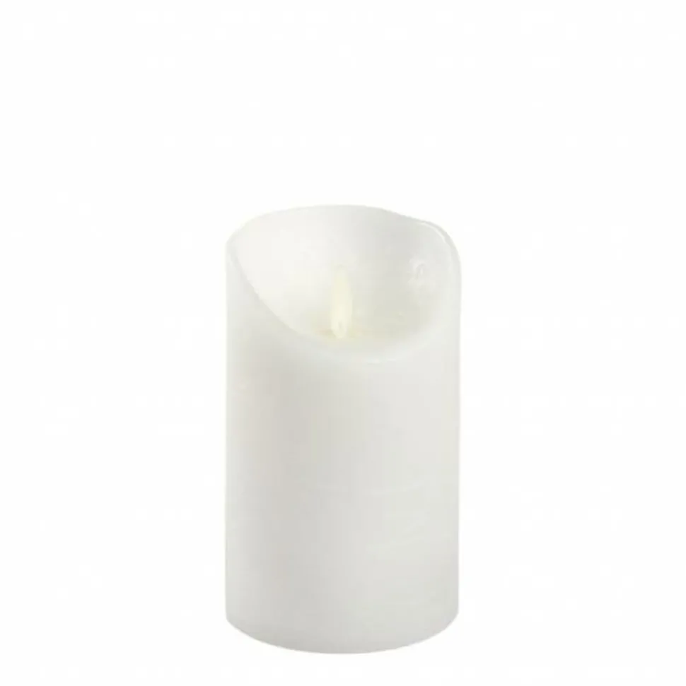 LOTTI - Bougie led en cire naturelle blanche à piles flamme vacillante h12cm timer blanc chaud lotti