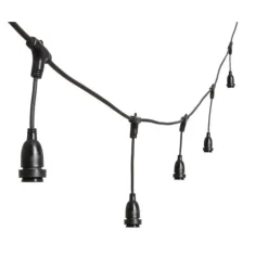 LOTTI - Guirlande guinguette stalactite 5m hauteur 30cm 8 douilles e27 cable noir luxa 230v ip44 lotti
