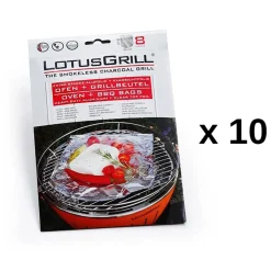 Lotusgrill 10 lots de 8 papillottes pour barbecue - lot10-gb-al-m