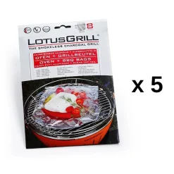 Lotusgrill 5 lots de 8 papillottes pour barbecue - lot5-gb-al-m
