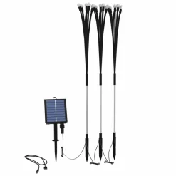 LUMISKY - Lot de 9 torches solaires 90 boules lyra noir plastique h70cm