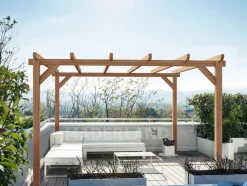 MADERLAND - Pergola en bois autoportante - modèle sitges - 600 x 300 cm