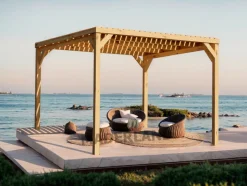 MADERLAND - Pergola en bois toulouse avec toit semi-ouvert 400 x 300 cm