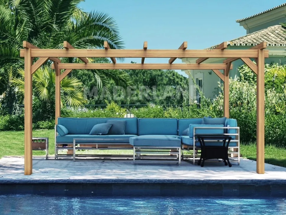 MADERLAND - Pergola en bois autoportante - modèle valencia - 300 x 300 cm