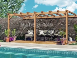 MADERLAND - Pergola en bois adossée - modèle palma - 300 x 300 cm
