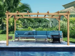 MADERLAND - Pergola en bois autoportante - modèle valencia - 600 x 300 cm