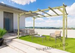 MADERLAND - Pergola en bois autoportante - modèle barcelona - 420 x 420 cm