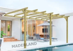 MADERLAND - Pergola en bois adossée - modèle oviedo - 510 x 300 cm