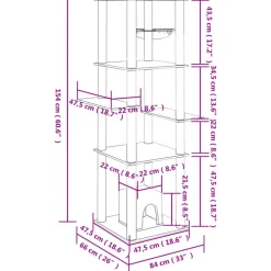 MAISON EXCLUSIVE - Arbre à chat avec griffoirs en sisal gris clair 154 cm