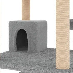MAISON EXCLUSIVE - Arbre à chat avec griffoirs en sisal gris clair 141 cm