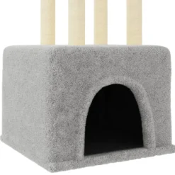 MAISON EXCLUSIVE - Arbre à chat avec griffoirs en sisal gris clair 133,5 cm