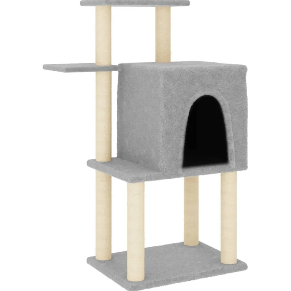 MAISON EXCLUSIVE - Arbre à chat avec griffoirs en sisal gris clair 97 cm