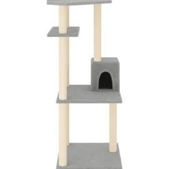 MAISON EXCLUSIVE - Arbre à chat avec griffoirs en sisal gris clair 123 cm