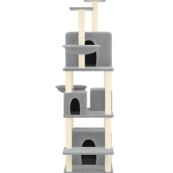 MAISON EXCLUSIVE - Arbre à chat avec griffoirs en sisal gris clair 180 cm