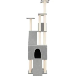 MAISON EXCLUSIVE - Arbre à chat avec griffoirs en sisal gris clair 190 cm