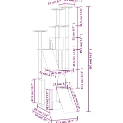 MAISON EXCLUSIVE - Arbre à chat avec griffoirs en sisal gris clair 190 cm