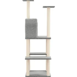 MAISON EXCLUSIVE - Arbre à chat avec griffoirs en sisal gris clair 144,5 cm