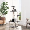 MAISON EXCLUSIVE - Arbre à chat avec griffoirs en sisal gris clair 142 cm