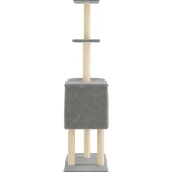 MAISON EXCLUSIVE - Arbre à chat avec griffoirs en sisal gris clair 145 cm
